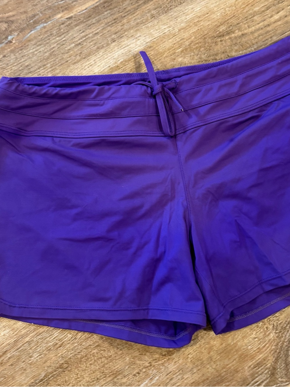 Athleta Vibrant Purple Swim Shorts with Drawstring